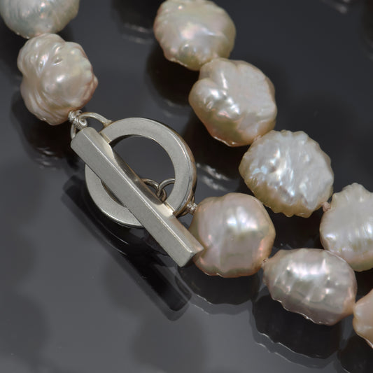 Golden Peach Baroque Pearl Necklace