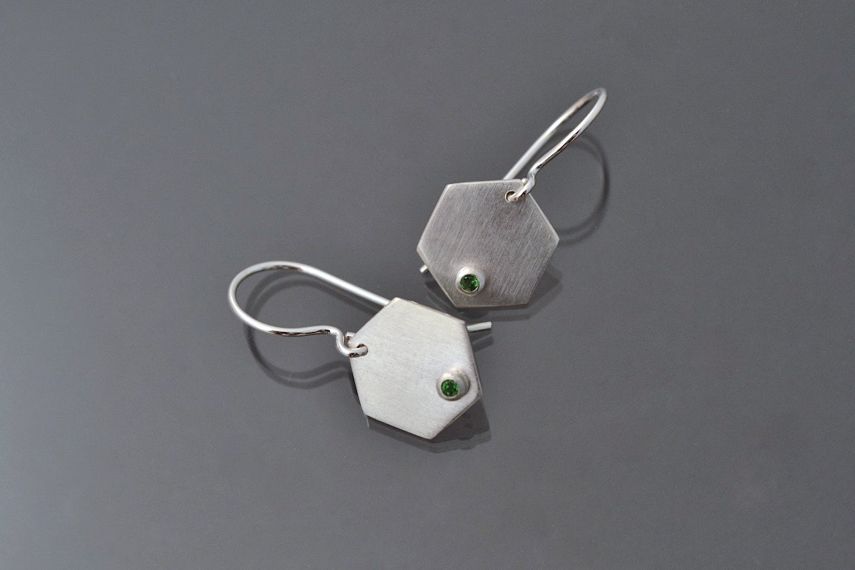 Hanging Hexagon with Tsavorite Garnet