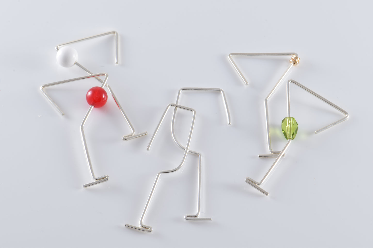 5 styles of drink shaped earrings