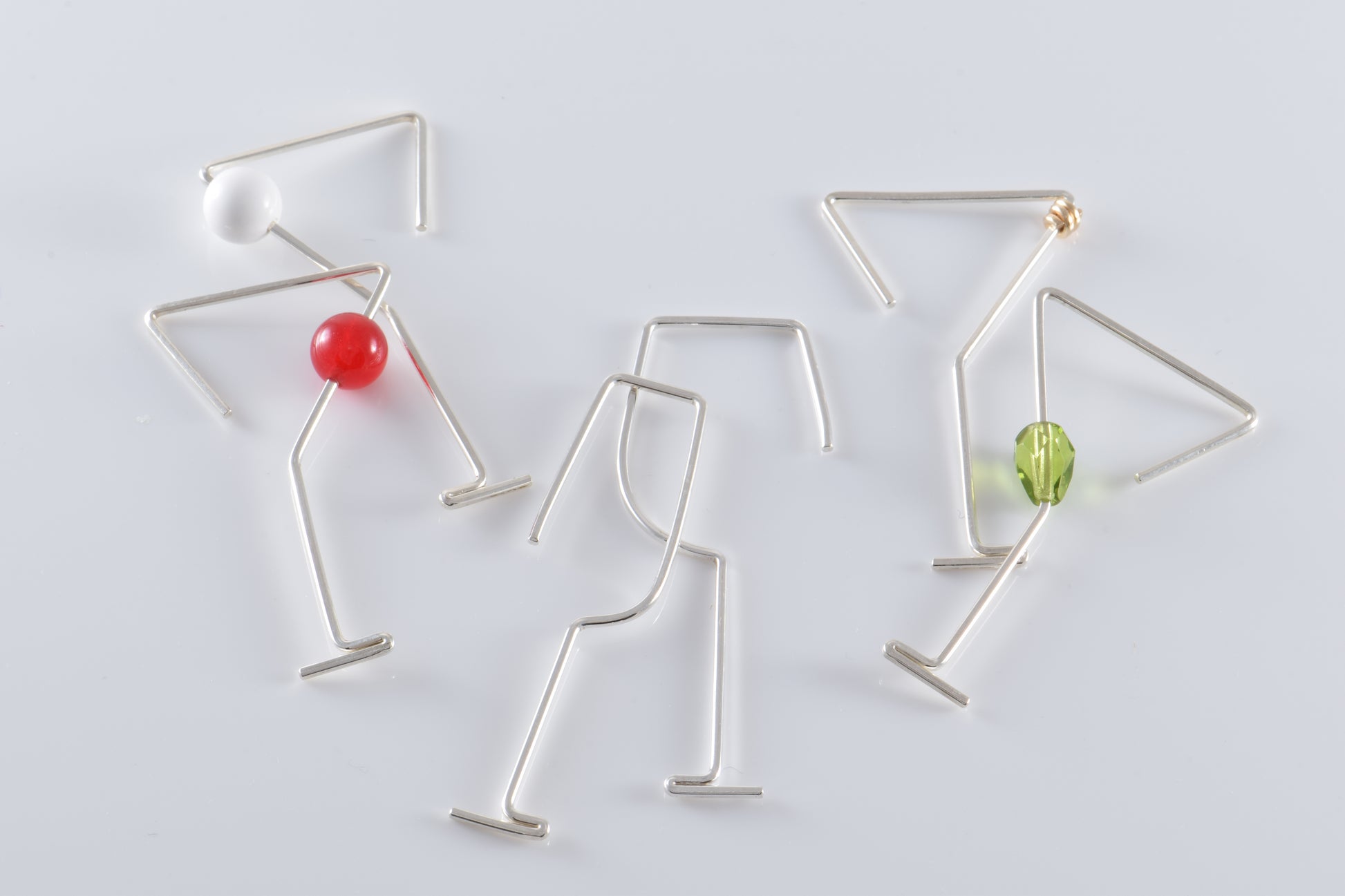 5 styles of drink shaped earrings