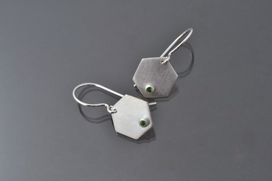 Hanging Hexagon with Tsavorite Garnet